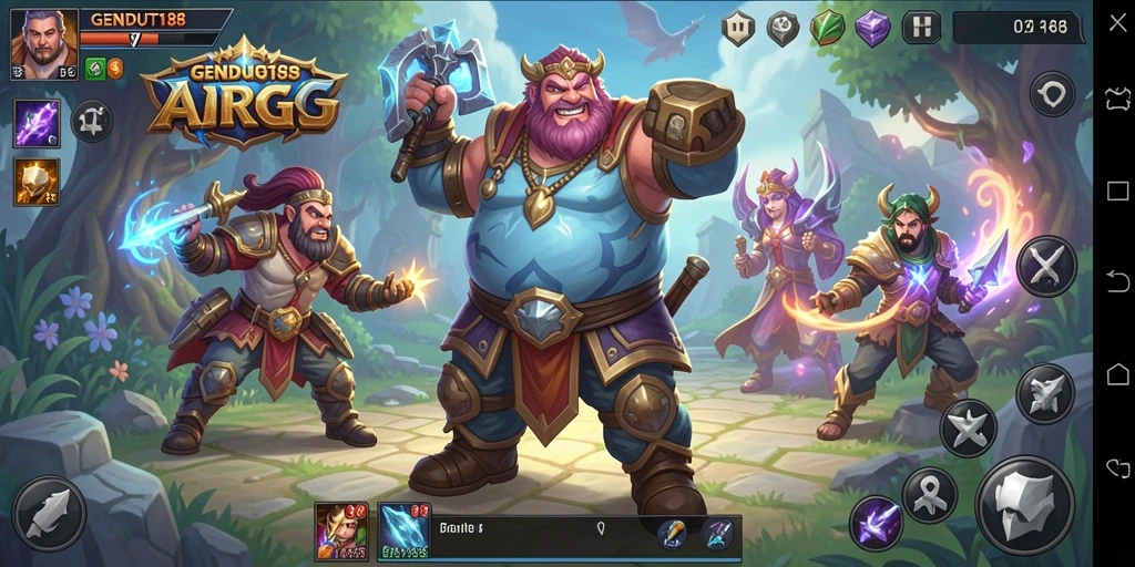Tangkapan layar utama GENDUT188 menampilkan aksi seru dalam pertarungan ARPG.
