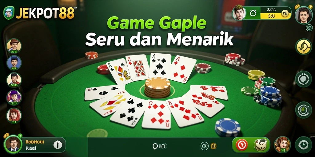 Tangkapan layar JEKPOT88 menampilkan momen seru permainan Gaple.