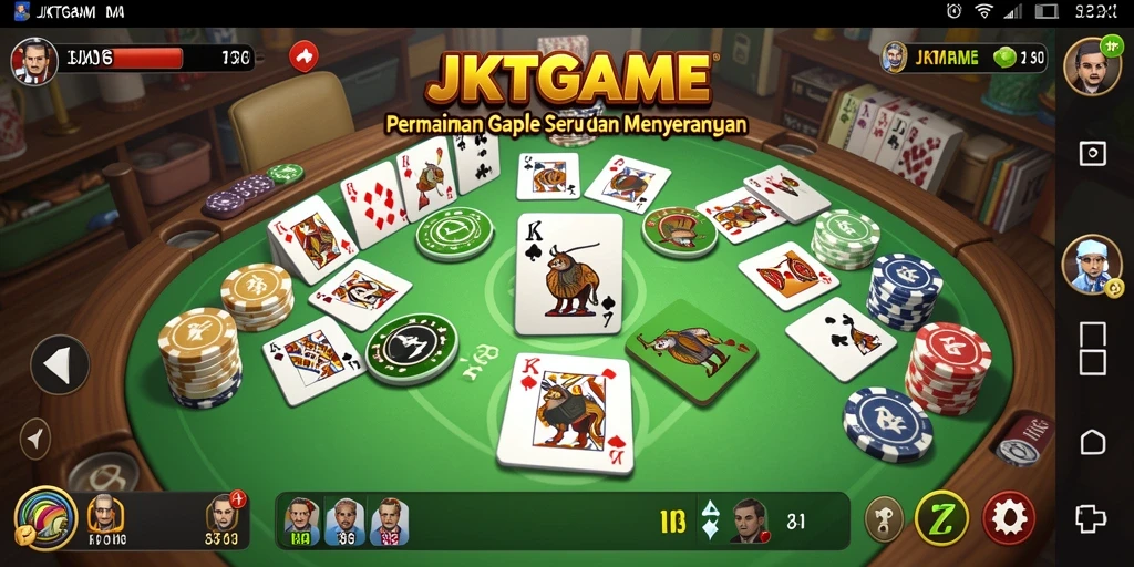 Screenshot JKTGAME menunjukkan keseruan bermain Gaple di layar.