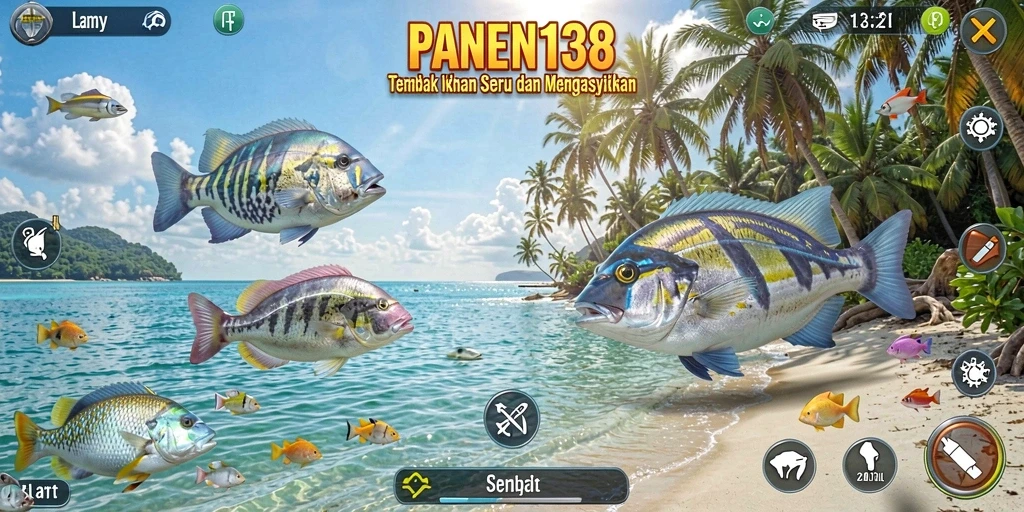 Tampilan gameplay Tembak Ikan yang penuh warna dan menarik.