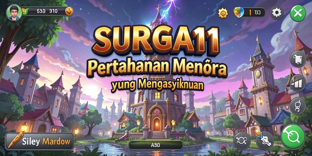 Screenshot yang menampilkan aksi seru gameplay Tower Defense SURGA11.