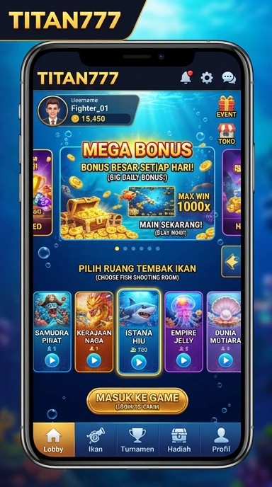 Tampilan antarmuka aplikasi titan777 yang mudah dipahami.